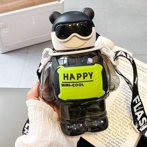 Wholesale Creative Students Portable 800ml Kettle Plastic Cup Cute Happy Bears Water Bottle with Straw - Product Image 6