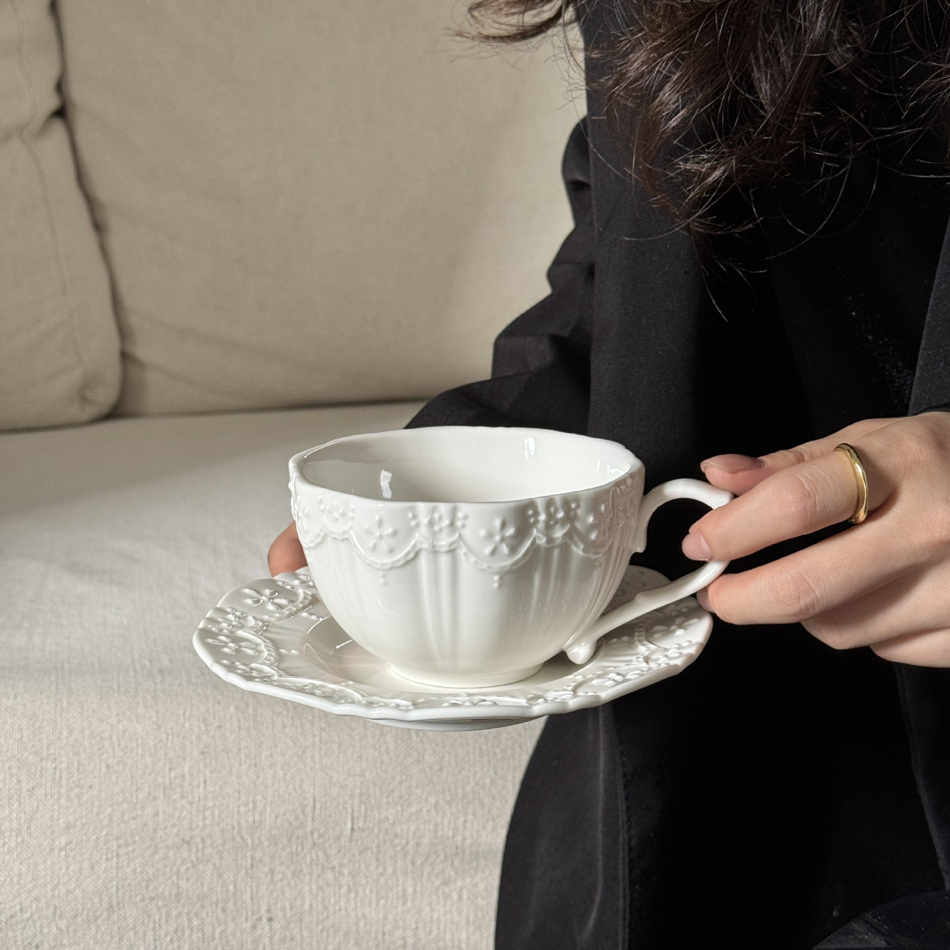 Taza y plato Starlight de 250 ml