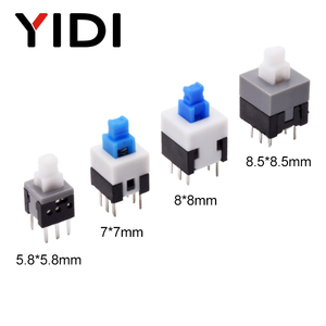 YIDI mikro 5.8x5.8 7x7 8x8 8.5x8.5 Tact anahtarı PCB açma-kapama dikey 6 Pin Dip mandallama anlık dokunsal basmalı düğme anahtarı - Product Image 3