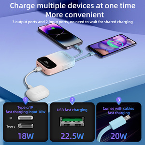 22.5W büyük kapasiteli 10000mAh güç banka hızlı şarj tipi C kablo güç bankası - Product Image 4