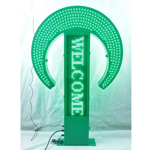CE RoHS Green 110X 70cm Wifi Led Pharmacy Cross Display Board Lighted Outdoor Cross with <strong>Flash</strong> Moon Shape - Product Image 3