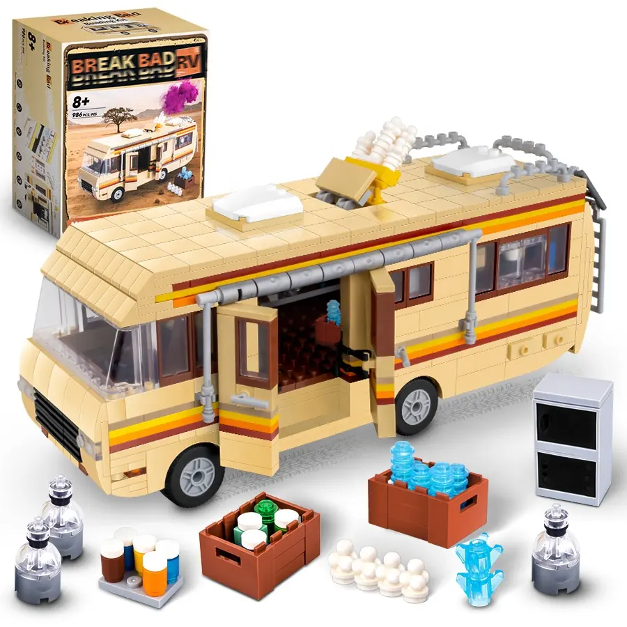 Breaking Bad RV Modelo Blocos de Construção Brinquedo Série Criativa Carro Ônibus Casa Crianças Conjunto de Tijolos de Construção Educacional Brinquedo