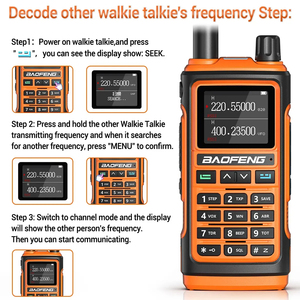 Baofeng-Walkie-talkie inalámbrico de banda aérea, cargador de frecuencia tipo C, UHF, VHF, DTMF, FM, NOAA, radio de radioaficionado, PRO, V2, de banda de aire, con frecuencia inalámbrica, FM, DTMF, 2 unidades - Product Image 4