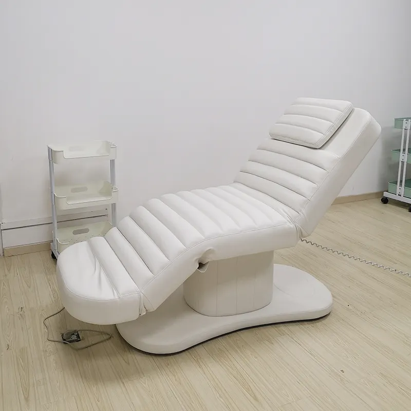 Table de massage moderne à 3 moteurs, lit facial électrique pour les cils, lit de salon de beauté cosmétique à vendre