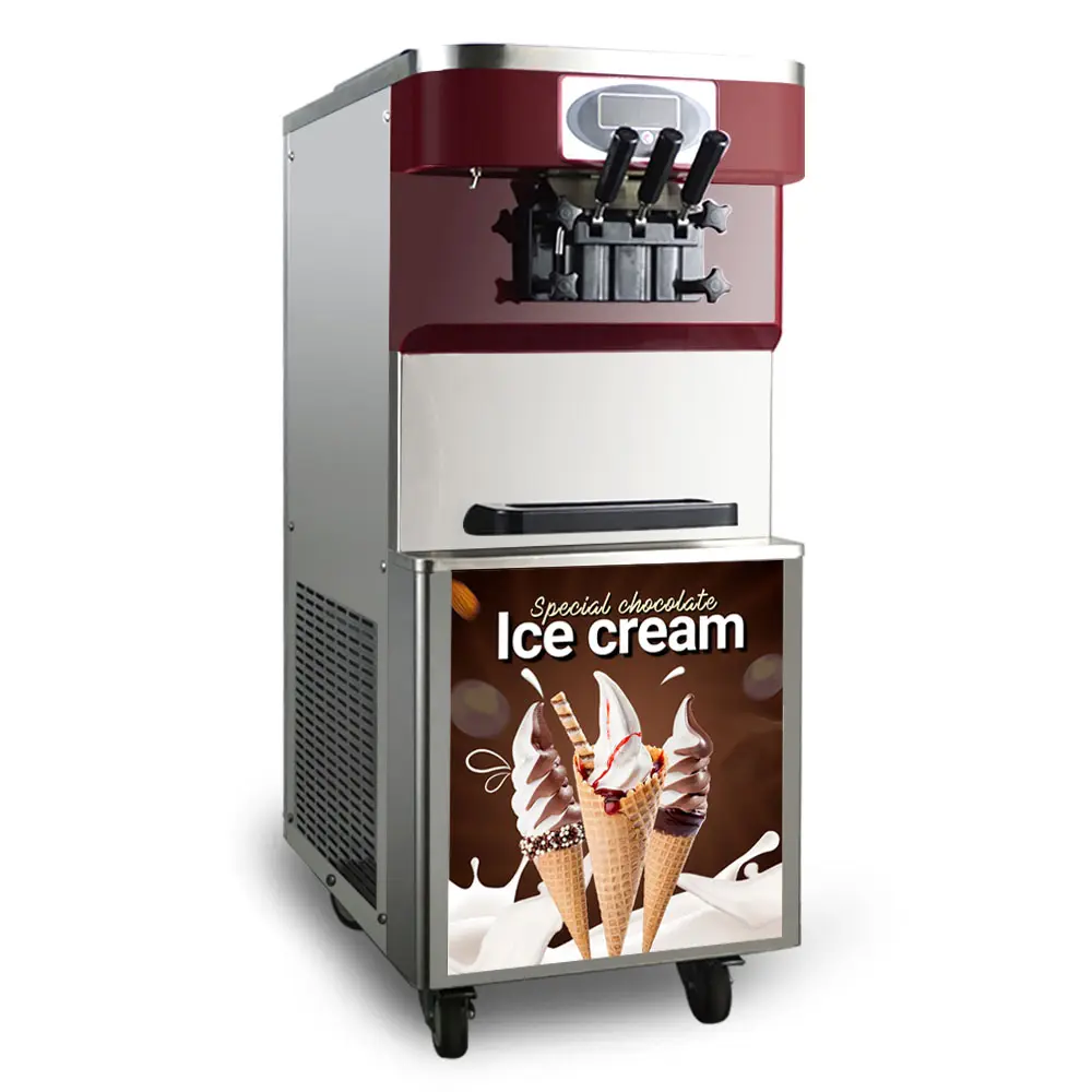 Machine de distribution de crème glacée turque à trois saveurs, BQL-838F