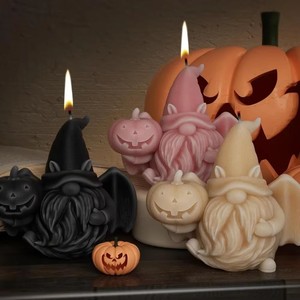 ハロウィンキャンドルモールド3DウィングドワーフプラスターモールドPara Velas De Witch Hat Beard <span class=keywords><strong>Human</strong></span> Silicona Mold for Candles Candle Mould