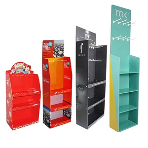 Store Use Corrugated <strong>Hooks</strong> Floor Cardboard <strong>Display</strong> Stand <strong>With</strong> <strong>Paper</strong> <strong>Display</strong> Rack <strong>Counter</strong> Carton Table Corrugated <strong>Hooks</strong>