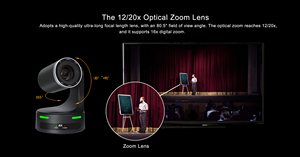 4K Ultra HD PTZカメラMC2、人間の顔認識追跡アルゴリズム、20Xズームレンズ、遠隔医療用マルチインターフェイス - Product Image 5
