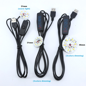 3 renk kısılabilir sıcak ve beyaz DC 5V 3W USB LED ışıkları çip kısılabilir anahtarı tek renk okuma gece lambası 1.5 metre kablo - Product Image 2