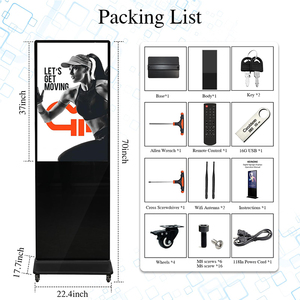 Espositore LCD da 55 pollici Android 4K HD per interni Touch Screen intelligente Video Media educazione SDK da pavimento in piedi Digital Signage - Product Image 6
