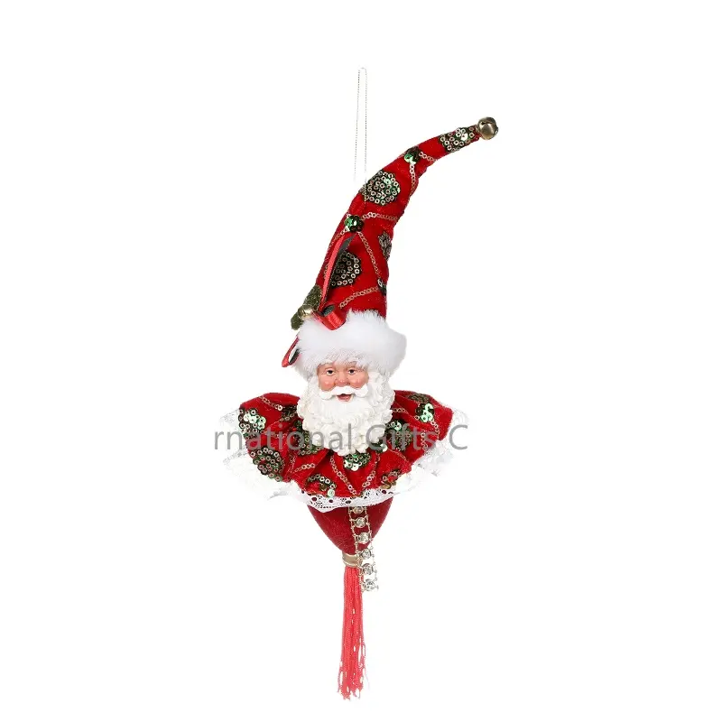 Hot Selling 30Cm Shining Rood & Roze Santa Claus Xmas Kerstballen Indoor Noel Papa Decor Hanger Kerst Hangende Bal Boom Decoratie