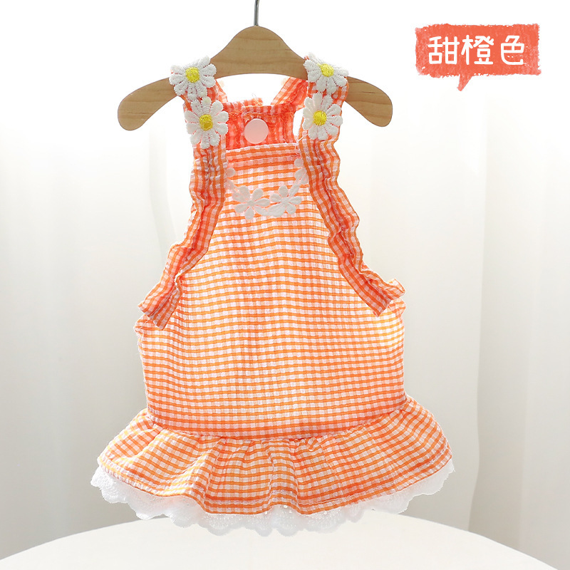 Sweet orange daisy sundress