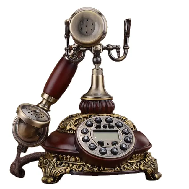 Old Fashion bottone fisso scrivania antica telefono Vintage con filo Home Phone
