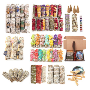 Wholesale California China 3.5 4 7 9 11 Inch White <strong>Sage</strong> Smudge Sticks Kit with Flowers <strong>Bundle</strong> Bulk - Product Image 3