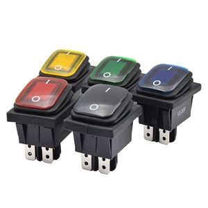 KCD4 su geçirmez 12V 24V 220V DC 4 Pin güç LED ışık devre anahtarı açma-kapama 22x30mm Panel montaj 16A DPST kırmızı yeşil sarı - Product Image 1