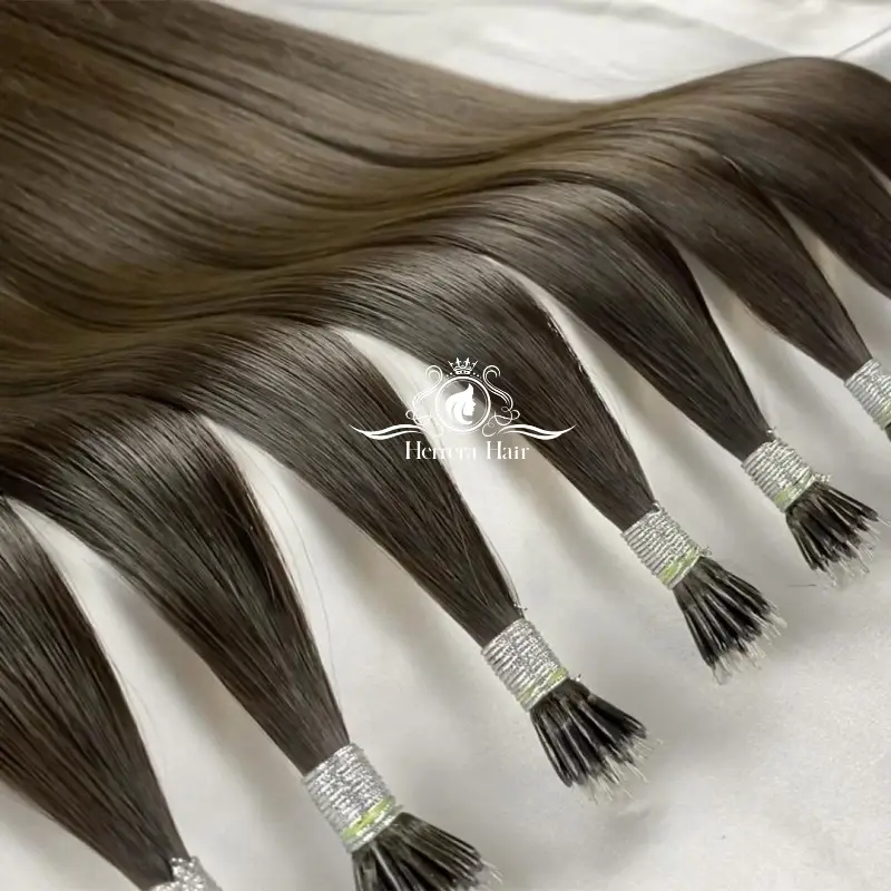 Wholesale Finest Quality 100% Russia Human Nano Ring Virgin Cuticle Aligned Nano Ring Double Drawn Hair Extension