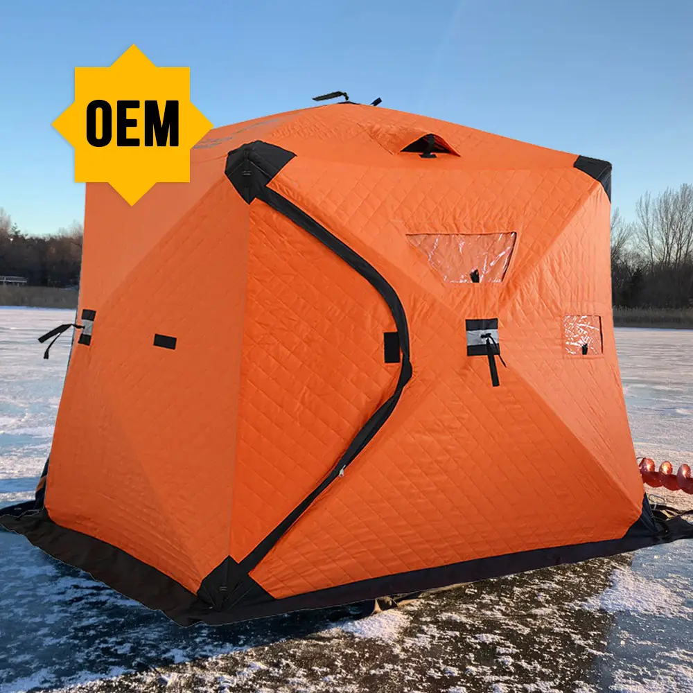 BSCI-tienda de campaña de pesca en hielo para 2/3/4 personas, carpa de pesca en hielo, hexagonal, CE, personalizada, fábrica OEM, venta al por mayor, China