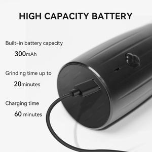 Diseños de botones personalizados Juego de Molinillo Eléctrico de sal y pimienta de plástico Molino de especias 6 niveles Contenedor fácil de rellenar Carga USB - Product Image 3