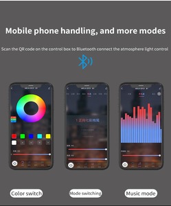 Wholesale RGB Chasing <strong>LED</strong> Universal Symphony Ambient Light Kit Music APP Control <strong>64</strong> Color Acrylic Interior Car Ambient Light - Product Image 5