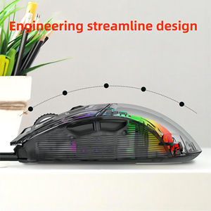 Trasparente RGB modalità di illuminazione programmabile Mouse 12800-DPI ergonomico Computer ufficio Gamer Mouse per PC portatile - Product Image 3