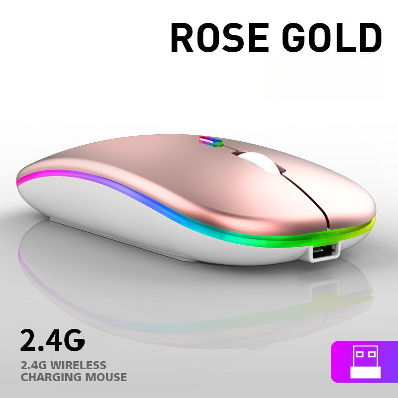 Rechargeable luminous single-mode wireless, rose gold