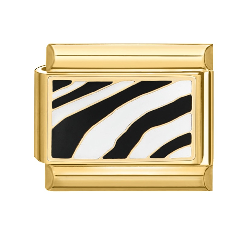 Motif zèbre fond doré