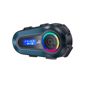 Q08 MAX 300M full-duplex Casco intercomunicador Auriculares con iluminación para compartir música Pantalla LCD Sistemas de comunicación para motocicletas - Product Image 1