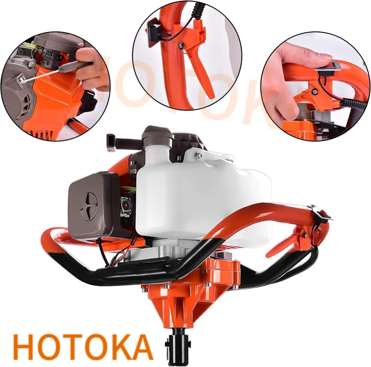 High quality 2 stroke 62cc gasoline petrol earth auger with 150mm 200mm 250mm 300mm 400mm drills