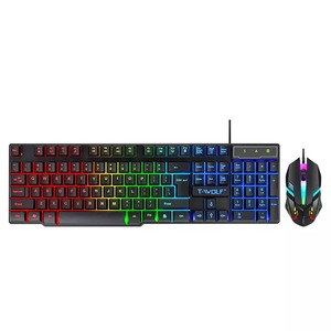 Juego de teclado y ratón con cable TF850 más vendidos, ordenador portátil de escritorio universal con luz LED - Product Image 3