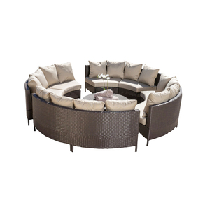 Garden Balcony Woven Rattan Sofa <strong>Patio</strong> Waterproof Rattan Outdoor <strong>Round</strong> Sofa Set - Product Image 2