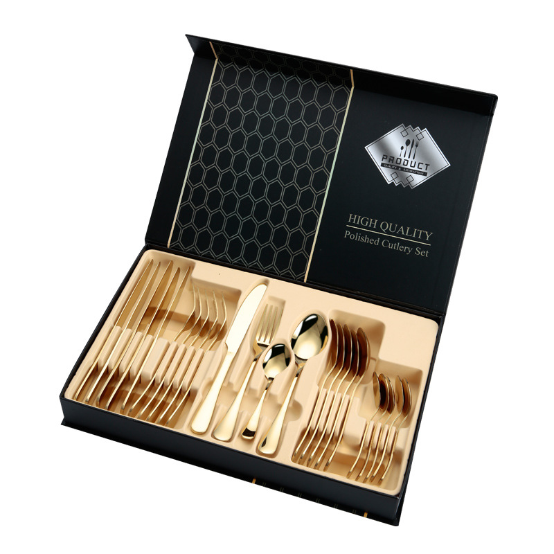 Gold 24pcs cutlery