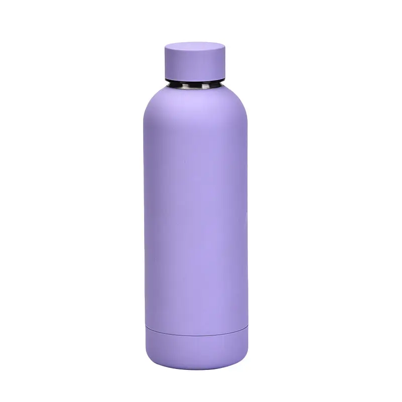 Soft Touching Rubber Coating Insulated Bottle Small Mouth Stainless Steel Water Bottle Vacuum Termos Flask