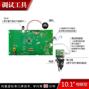 10.1英寸1024*600 RS232通信串口屏幕触摸屏WIFI增强版物联网彩色显示器 - Product Image 3