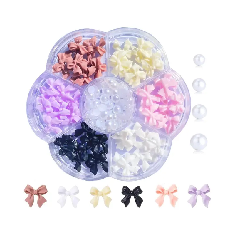 Venda quente colorido 3D Bow-Knot Nail Stud Strass Cristal, Acrílico Nails Art Rhinestones Design DIY Decoração