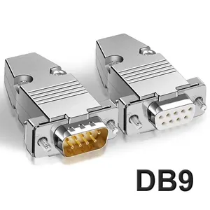 Metal DB9 seri fiş konnektörü altın kaplama 2 satır 9 Pin RS232 konnektörler erkek kadın DB 9 COM PLC seri adaptör kabuk ile - Product Image 6