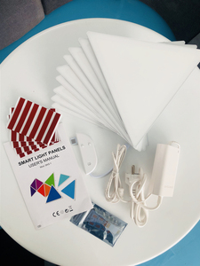 Android/IOS WiFi APP di Controllo di Musica di 9 PCS Pannelli in Un Unico Kit RGB Triangolo di Colore Intelligente Ha Condotto La Luce di Pannello per Camera/Illuminazione Della Parete - Product Image 6