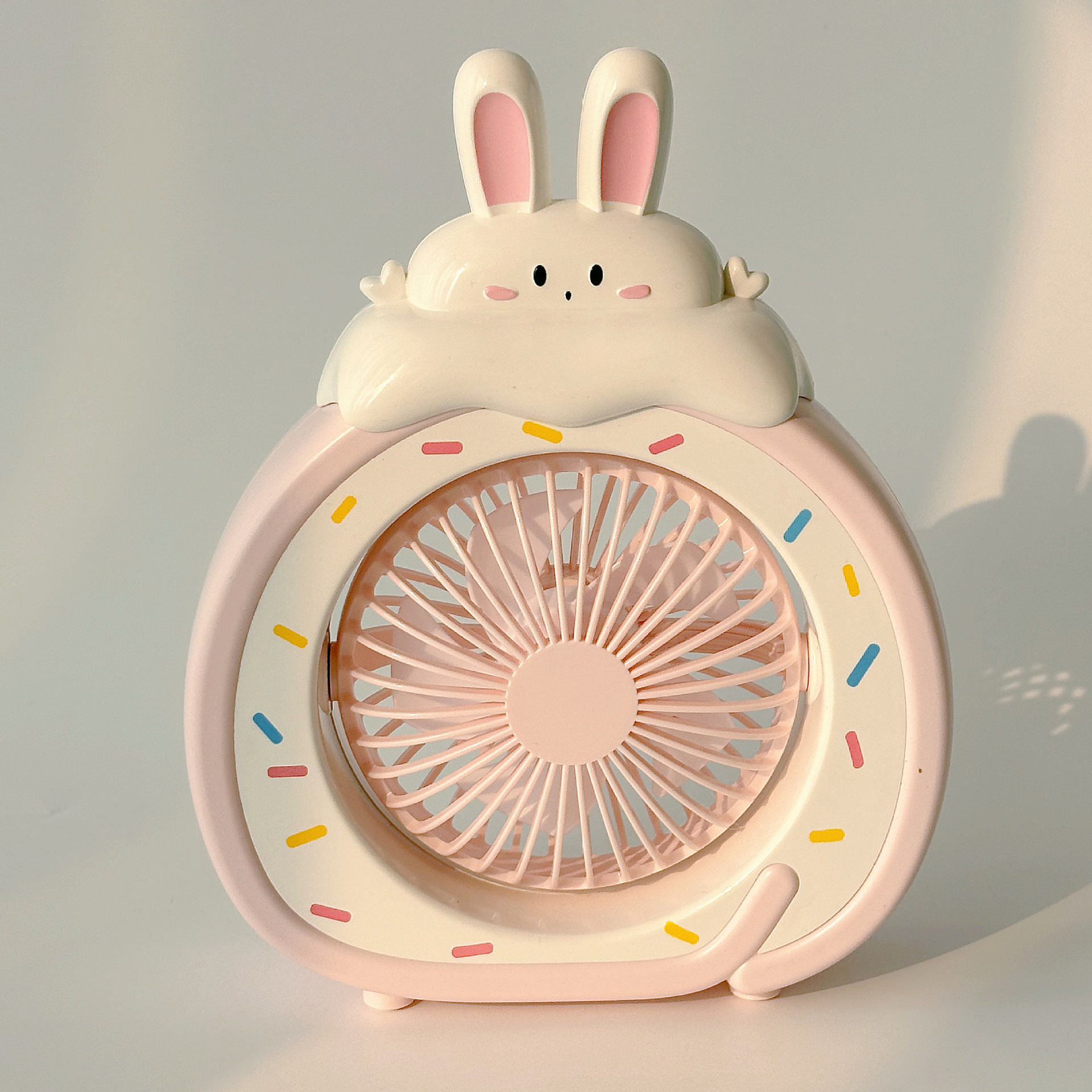 Éventail lapin-rose