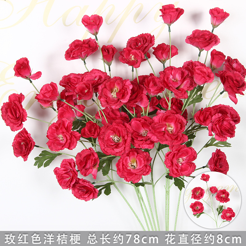 10 tiges de lisianthus rose rouge (6 têtes)