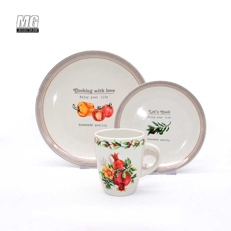 Stoneware Porcelain Wedding Engraving good quality concise design restaurant hotel plates sets dinnerware ceramic dinner