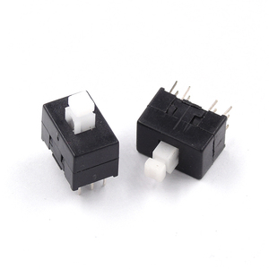 Multifunctional Mini <strong>Switch</strong> Double Row 12 Pins Self-locking 8.5x8.5x13mm Square Head Black White Dual Control Button - Product Image 3