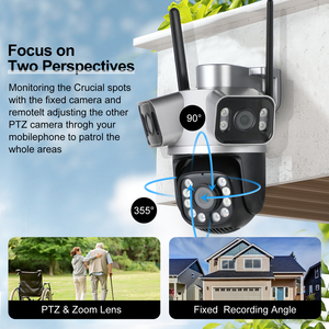 ICsee 9MP doppia lente PTZ telecamera di sicurezza esterna umana Auto Tracking Audio bidirezionale 1 anno di garanzia dati della scheda di memoria Cloud - Product Image 4