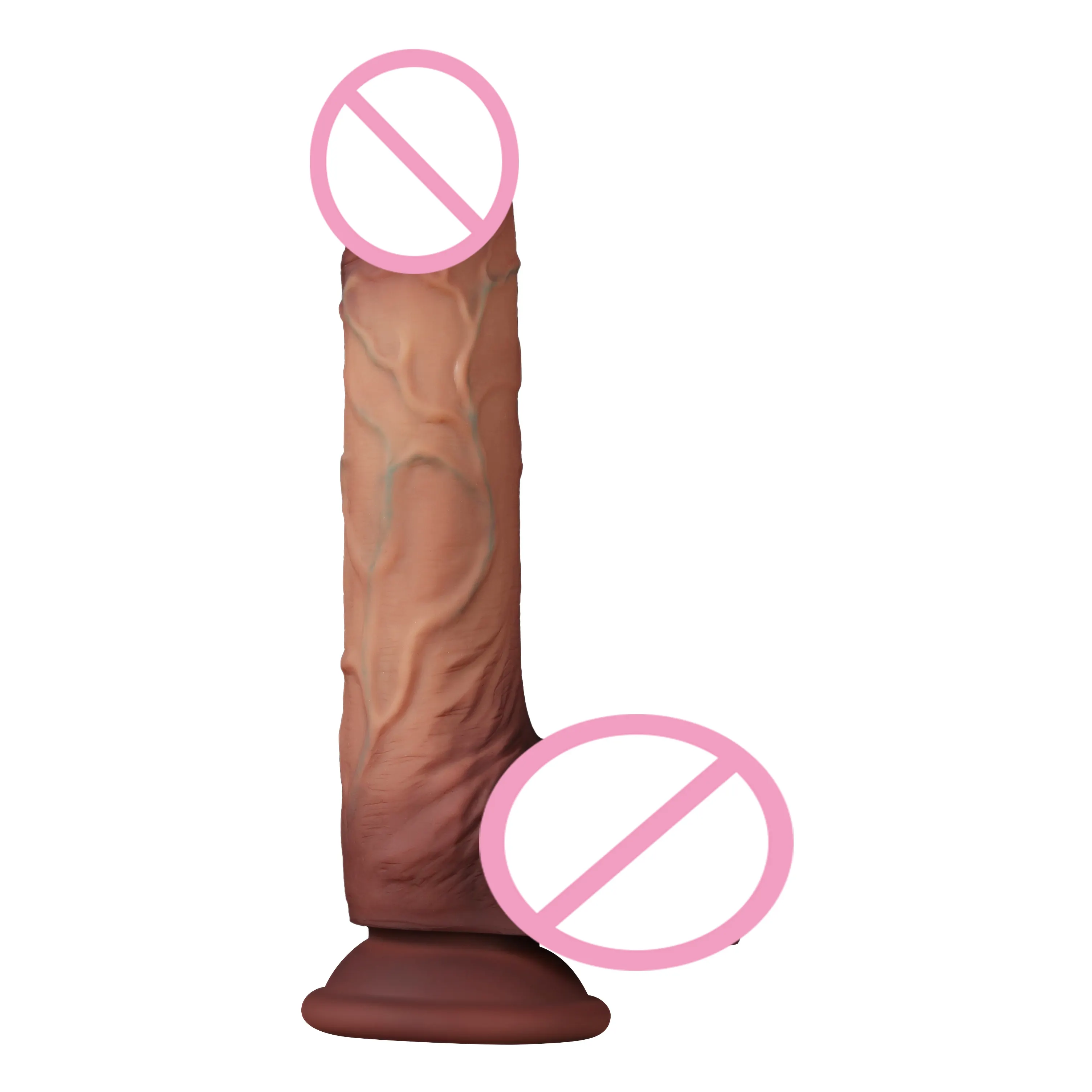 Hochwertiger großformatiger doppelschichtiger dildo neues sexy spielzeug für männer und frauen flüssiges silikon echtes sexspielzeug künstliche vagina