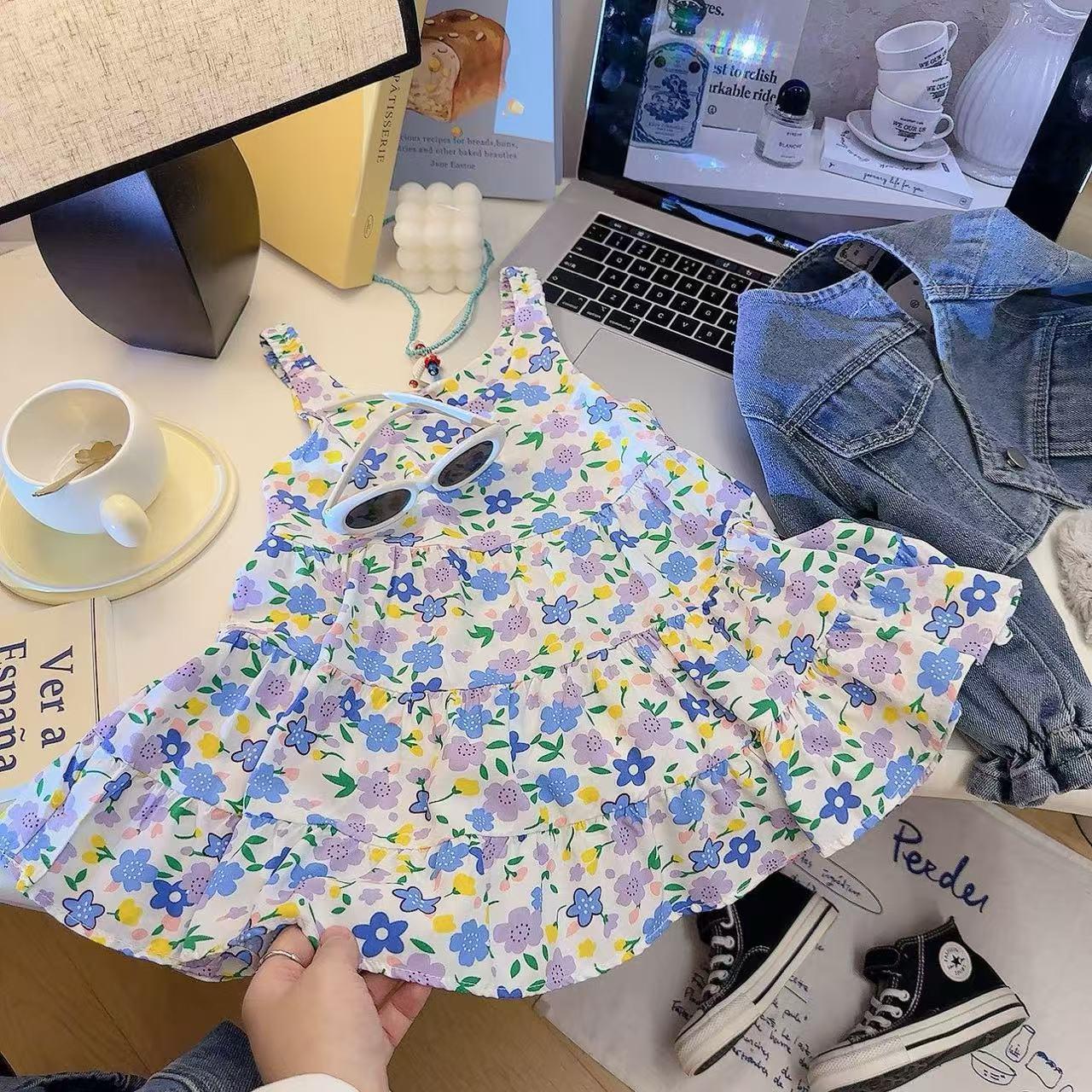 Stampa floreale blu