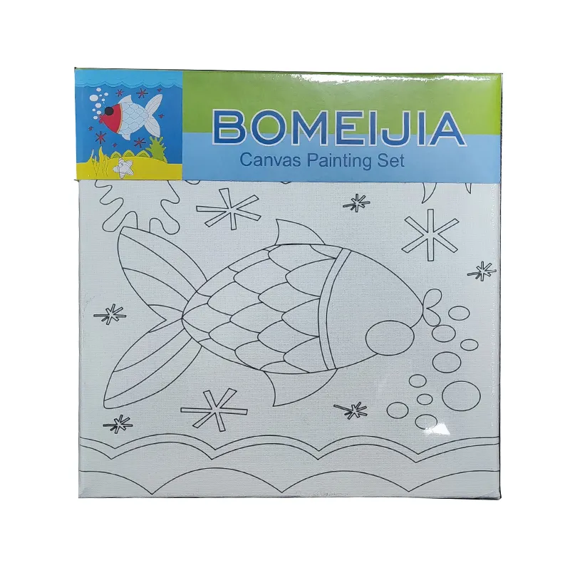 Set di pittura per bambini fai-da-te 20*20cm tela allungata con pennello e materiale scolastico per pittura