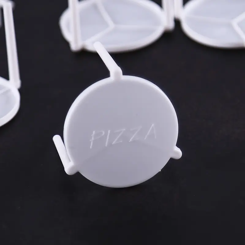 Soporte de tapa de mesa de PP con logotipo personalizado biodegradable, espaciador Tripoide, soportes de protección de Pizza de grado alimenticio, trípode blanco desechable para Pizza