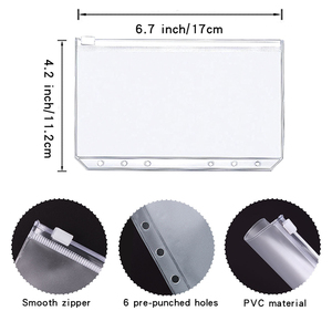A6ジッパーバジェットバインダーPUレザールースリーフノート経費トラッカー付き現金封筒ファイリング製品 - Product Image 5