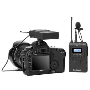 BOYA BY-WM8 Pro-K2 UHF ערוץ כפול Lavalier אלחוטי מיקרופון מערכת עם LCD מסך עבור Canon ניקון DSLR