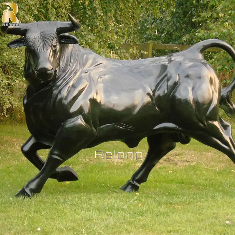Statua di toro in bronzo decorativo scultura di toro in bronzo a grandezza naturale