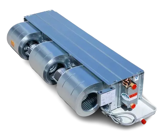 Kipas air tersembunyi Horizontal, kipas air tertutup Horizontal, Unit saluran langit-langit dipasang dinding FCU dingin, koil kipas untuk pemanas pendingin