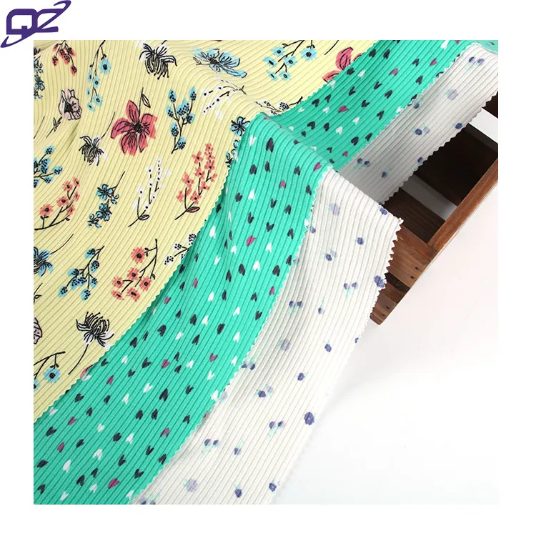 Wicking Tăng Gấp Đôi Chải 3X3 Stretch Floral In Polyester Spandex Sườn Vải Cho Áo Nỉ Yoga Xà Cạp Set